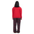 Women Winter Pajama Set Red deer Hoodie + Dark Blue x Red Checkered Pants